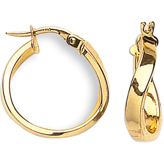 14k White Gold Fancy Twist Hoop Earrings (7/8 inch Diameter) | Angelucci  Jewelry